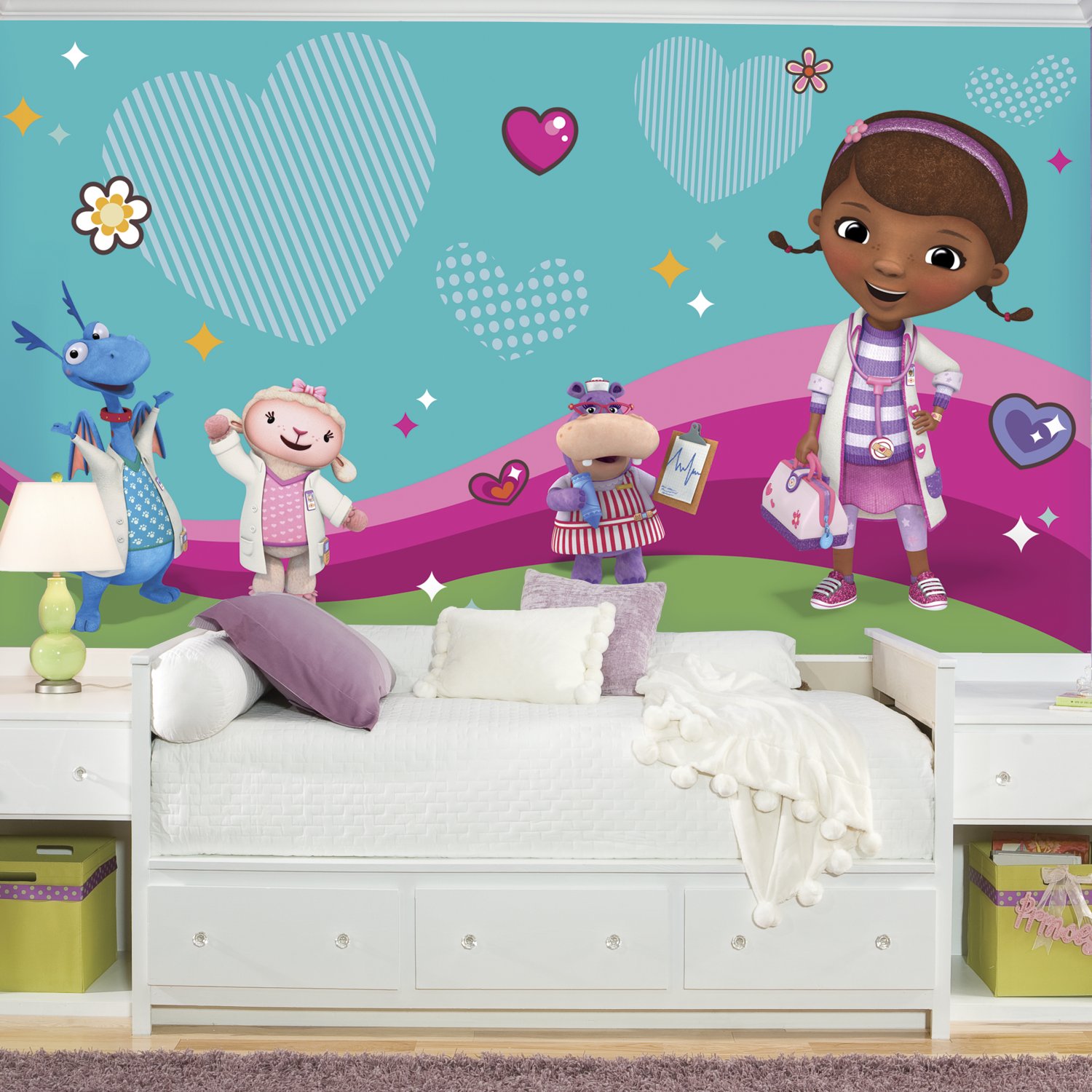 RoomMates Doc Mcstuffins 剥がして貼るウォールデカール、マルチカラー RoomMates Doc McStuffins and Friends 3.2 x 1.8 m Removable